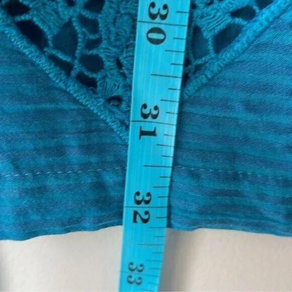 NWT Soft Surroundings Blue Nightingale Topper Open Front Eyelet Cardigan - Picture 9 of 9